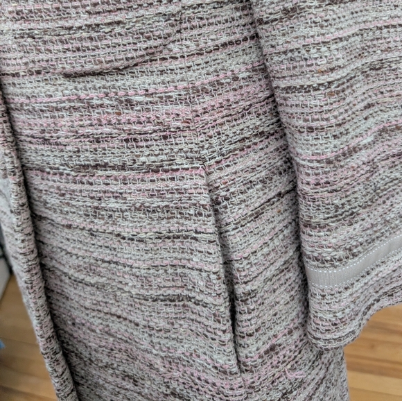 Holt Renfrew Women's Wool Long Coat Size 12 Tweed Lined Classic Winter Coat - Picture 9 of 16